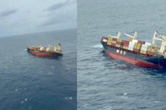 Terrifying moment! Container Ship Tilts Sharply While Traveling From Vizhinjam to Kochi, 21 Rescured | VIDEO